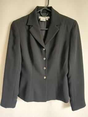 Maggy London Black Women's  Blazer with  Unique Toggle Silver Buttons Sz6